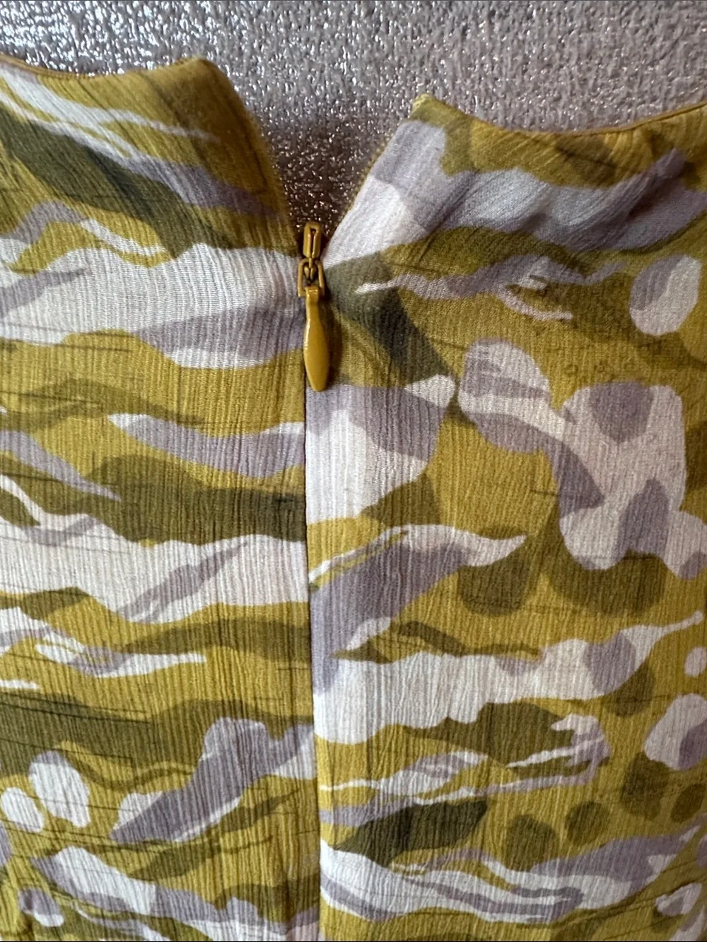AllSaints Slvina Oniyuri Yellow Multi Camo Print Asymmetric Maxi Skirt Size 8